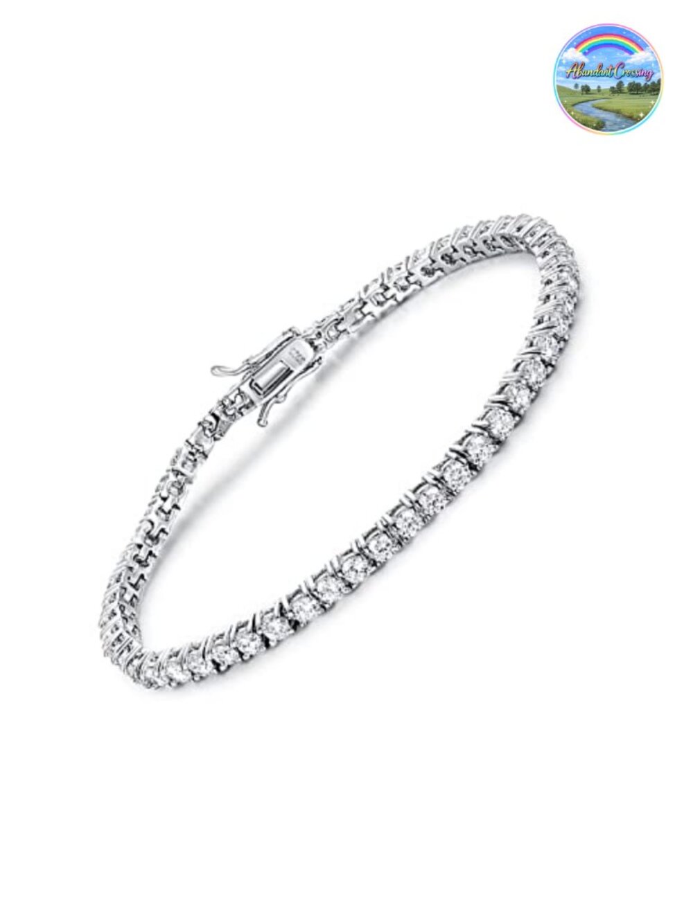 925 Sterling Silver Cubic Zirconia Tennis Bracelet 3mm Sparkly Gift